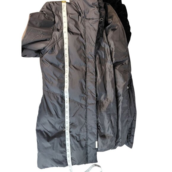 Larry Levine Womens Down Hooded Puffer Jacket M Black - Picture 8 of 9